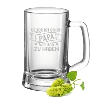 Montana Bierkrug mit Gravur "Glück ist einen Papa wie Dich zu haben" V2 - 300 ml