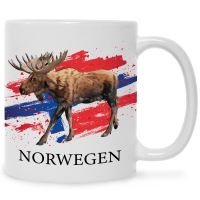 Bedruckte Tasse mit Motiv Norwegen