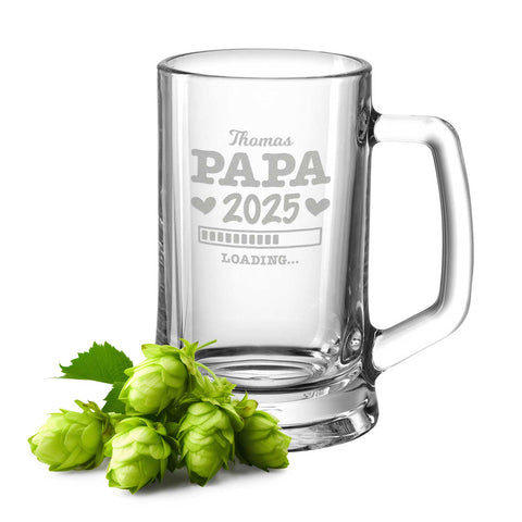 Montana Bierkrug mit Gravur "Papa 2025 Loading" mit Namen