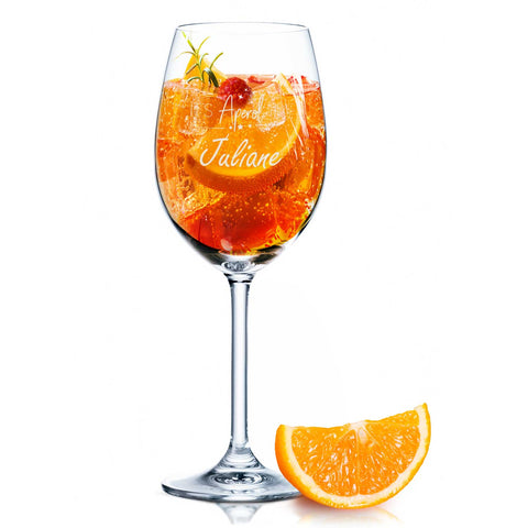 Leonardo Weinglas mit Gravur - "It's Aperol Time" mit Wunschname