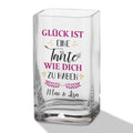 Blumenvase mit UV Druck - Glück ist - Personalisiert mit Namen - Deko Vase als Geschenk