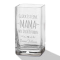 Blumenvase mit Gravur - Glück ist eine Mama - Personalisiert mit Namen - Deko Vase als Geschenk