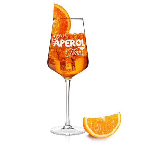 Leonardo Weinglas mit Gravur "It's Aperol Time" Design