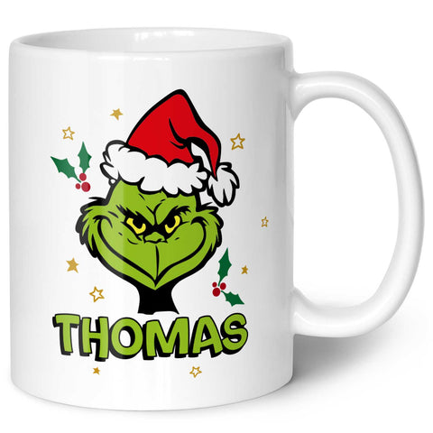 Bedruckte Tasse mit Weihnachtsmotiv - Grinch MiMiMi mit Name