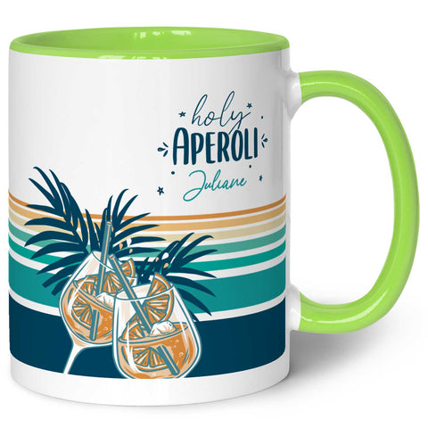 Bedruckte Tasse mit Aperol Spritz Motiv - Holy Aperoli - Aperol Geschenk für Frauen und Männer