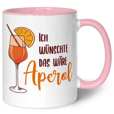 Bedruckte Tasse mit Aperol Spritz Motiv - Ich wünschte das wäre Aperol - Aperol Geschenk