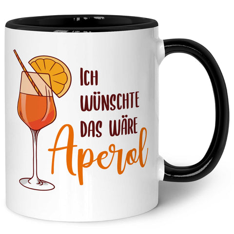 Bedruckte Tasse mit Aperol Spritz Motiv - Ich wünschte das wäre Aperol - Aperol Geschenk