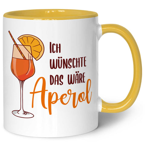 Bedruckte Tasse mit Aperol Spritz Motiv - Ich wünschte das wäre Aperol - Aperol Geschenk