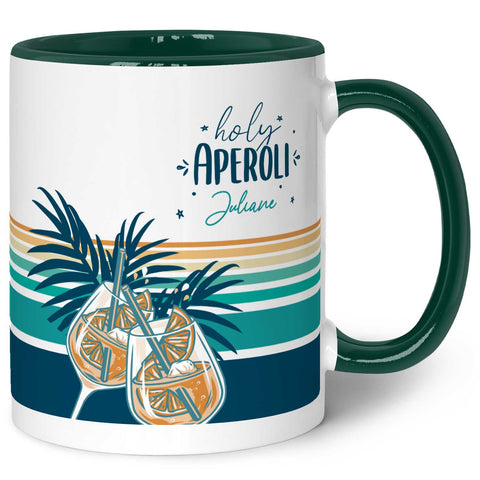 Bedruckte Tasse mit Aperol Spritz Motiv - Holy Aperoli - Aperol Geschenk für Frauen und Männer