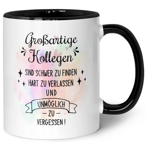 Bedruckte Tasse mit Spruch Großartige Kollegen