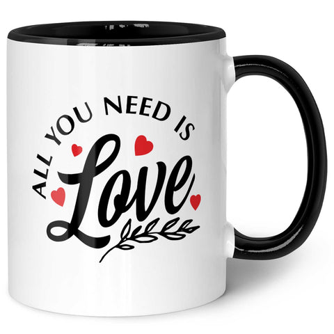 Bedruckte Tasse mit Spruch - All you need is love