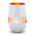 Deko Windlicht aus Glas mit Gravur - Skyline Schalke