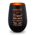 Deko Windlicht aus Glas mit Gravur - Glück ist eine Mama wie Dich zu haben - Personalisiert mit Name