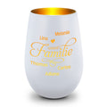 Deko Windlicht aus Glas mit Gravur - Unsere Familie - Personalisiert mit bis zu fünf Namen