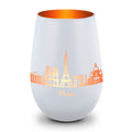 Deko Windlicht aus Glas mit Gravur - Skyline Paris