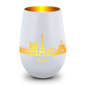 Deko Windlicht aus Glas mit Gravur - Skyline Paris