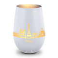 Deko Windlicht aus Glas mit Gravur - Skyline Paris