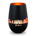 Deko Windlicht aus Glas mit Gravur - Skyline Gladbach