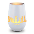 Deko Windlicht aus Glas mit Gravur - Skyline Schalke