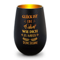 Deko Windlicht aus Glas mit Gravur - Glück ist eine Oma wie Dich zu haben - Personalisiert mit Namen