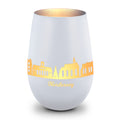 Deko Windlicht aus Glas mit Gravur - Skyline Norderney