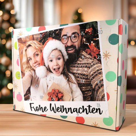 Personalisierter DIY Adventskalender mit Retro Foto Design zum selbst Befüllen