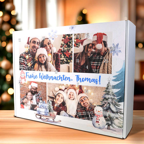 Personalisierter DIY Adventskalender mit 4 Fotos & Wunschtext zum selbst Befüllen