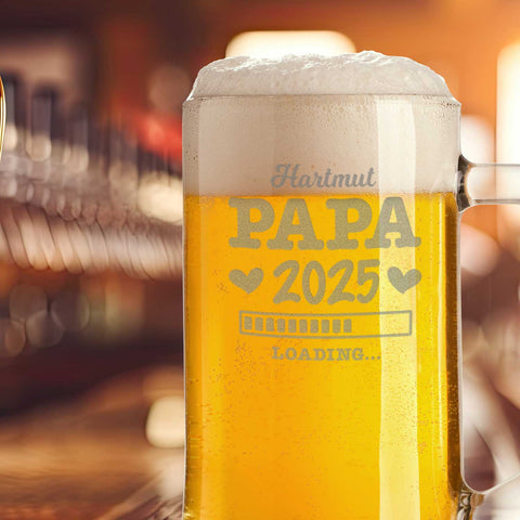 Montana Bierkrug mit Gravur "Papa 2025 Loading" mit Namen