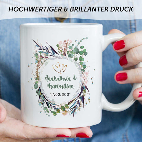 Bedruckte Tasse mit Motiv "Flower Wedding"