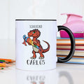 Bedruckte Tasse mit Motiv Einschulung Dino