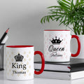 Bedruckte Tassen mit Spruch - King & Queen mit Namen