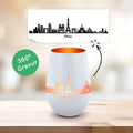 Deko Windlicht aus Glas mit Gravur - Skyline Paris