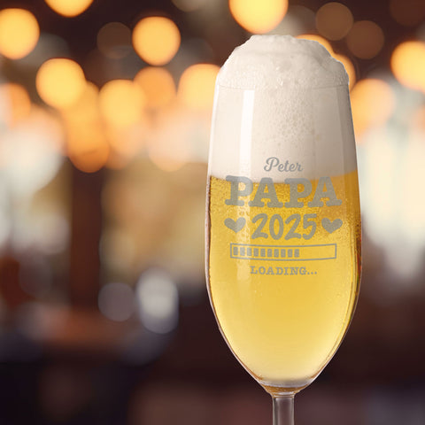 Leonardo Bierglas mit Gravur "Papa 2025 Loading" mit Namen