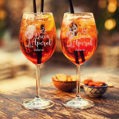 Leonardo Weinglas mit Gravur - Queen Aperol mit Name