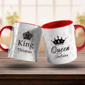 Bedruckte Tassen mit Spruch - King & Queen mit Namen