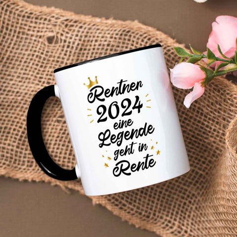 Bedruckte Tasse mit Spruch Rentner/Rentnerin 2024