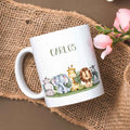 Bedruckte Tasse mit Name - Tiergruppe Safari