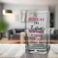 Blumenvase mit UV Druck - Glück ist - Personalisiert mit Namen - Deko Vase als Geschenk