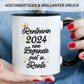 Bedruckte Tasse mit Spruch Rentner/Rentnerin 2024