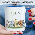 Bedruckte Tasse mit Name - Tiergruppe Safari