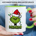 Bedruckte Tasse mit Weihnachtsmotiv im Grinch MiMiMi Design