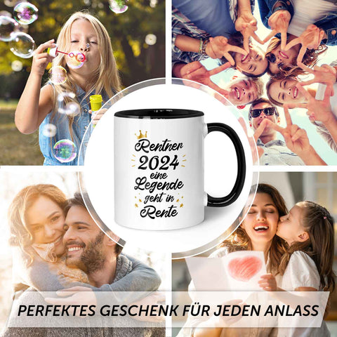 Bedruckte Tasse mit Spruch Rentner/Rentnerin 2024