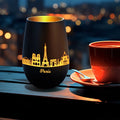 Deko Windlicht aus Glas mit Gravur - Skyline Paris