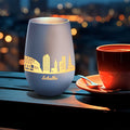 Deko Windlicht aus Glas mit Gravur - Skyline Schalke