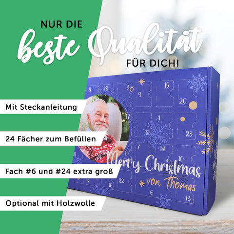 Personalisierter DIY Adventskalender mit 4 Fotos & Wunschtext zum selbst Befüllen