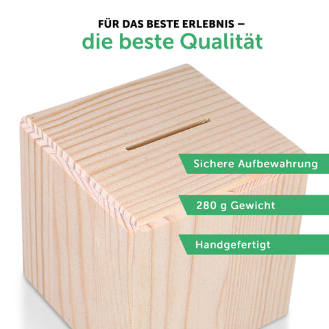 Spardose aus Holz - Tiermotive mit Monogram - mit Namen und Datum personalisiert