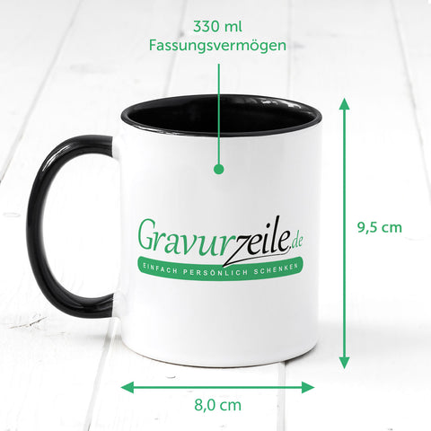 Bedruckte Tasse mit Motiv Einschulung Dino