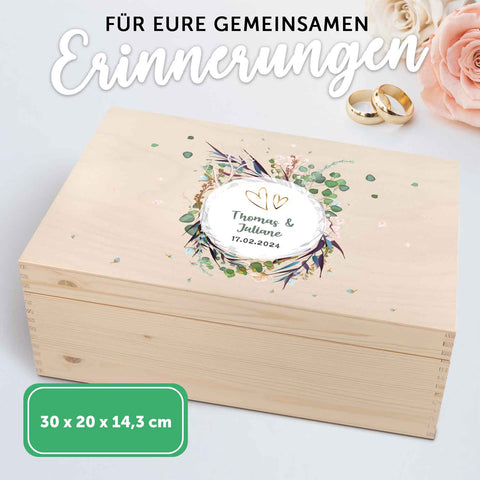 Erinnerungskiste mit UV-Druck im Flower Wedding Design