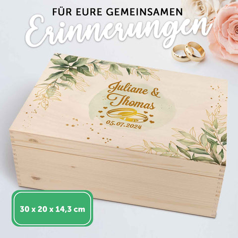 Erinnerungskiste mit UV-Druck im Golden Wedding Design