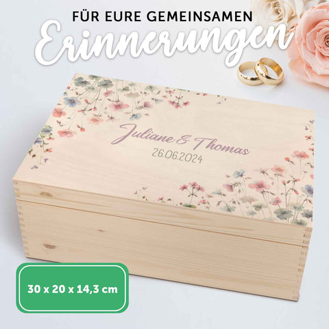 Erinnerungskiste mit UV-Druck im Pastell Flowers Design